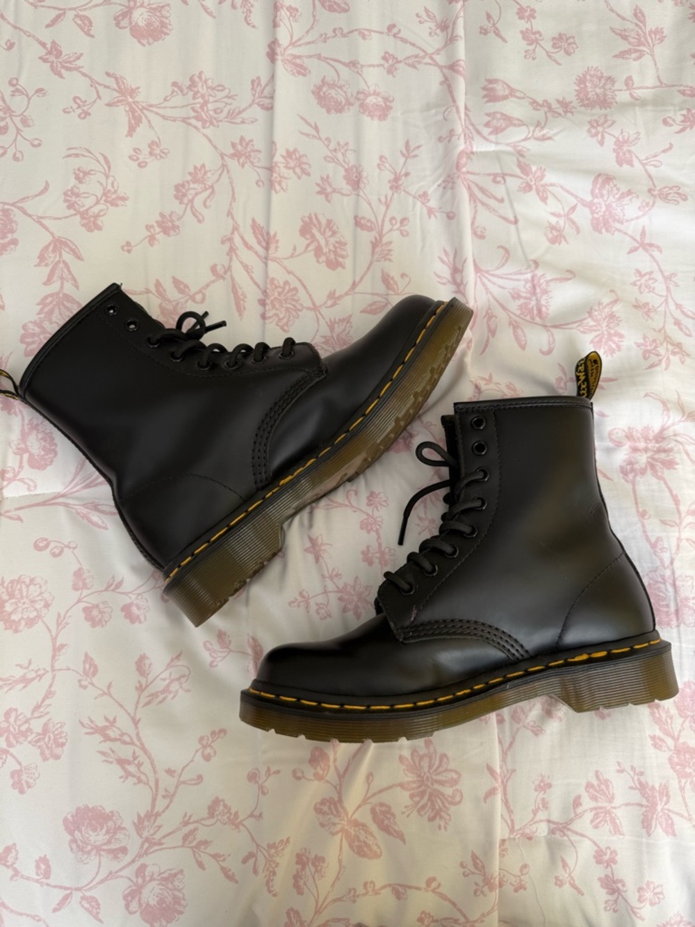Dr. Martens Black Leather Lace-Up Women's Boots - Classic Combat Style